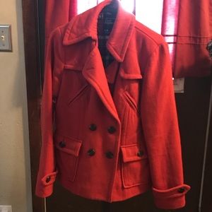 AE red pea coat